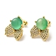 Bowknot Natural Agate Clear Cubic Zirconia Studs Earrings(EJEW-K289-04G)-2