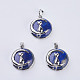 Natural Lapis Lazuli Kitten Pendants(G-K234-D15)-1