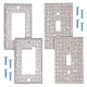 AHADEMAKER 4 Sets 2 Style Plastic Rhinestone Receptacle Outlet Wall Plate(AJEW-GA0005-41)-1