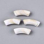 Two Tone Acrylic Beads, Imitation Gemstone, Curved Tube, Dark Khaki, 35x11mm, Hole: 4mm, about 155pcs/500g(MACR-WH0015-02)