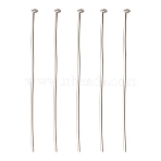 Iron Flat Head Pins, Nickel Free, Platinum, 50x0.75~0.8mm(X1-IFIN-HP5.0cm-P)