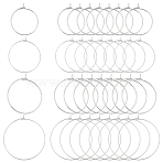 316 Surgical Stainless Steel Hoop Earrings Findings, Wine Glass Charms Findings, Stainless Steel Color, 20mm/25mm/30mm/40mm, 80pcs/box(STAS-UN0002-79P)