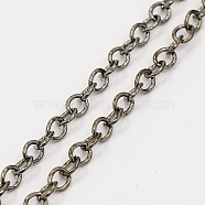 Iron Cable Chains, Soldered, with Spool, Oval, Lead Free & Nickel Free, Gunmetal, 4x3.5x0.8mm, about 328.08 Feet(100m)/roll(CH-ZX007-B-FF)