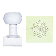 Plastic Stamps, DIY Soap Molds Supplies, Square, Planet Pattern, 31x26mm(DIY-WH0350-064)