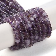 Natural Amethyst Beads Strands, Rondelle, 4x2mm, Hole: 0.8mm, about 173~177pcs/strand, 15.39~15.67''(39.1~39.8cm)(X-G-H292-A04-01)