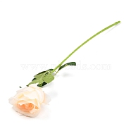 Cloth Imitation Rose, with Plastic Flower Diameter, Artificial Flower Bouquets, for Wedding Bouquet Floral Arrangement Table Decoration, Bisque, 520mm(AJEW-H124-A07)