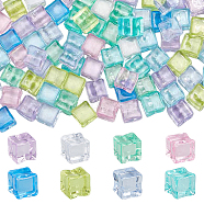 Plastic Beads, No Hole, Square, Mixed Color, 11x11x11.5mm, 100pcs(KY-CP0001-16B)