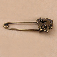 Tibetan Style Alloy Brooches, Horse, Antique Bronze, 23x19mm(JEWB-N0004-003G)