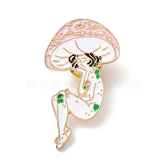 Mushroom Girls Enamel Pin, Cartoon Alloy Brooch for Backpack Clothes, Light Golden, Colorful, 43x23x2mm(ENAM-K053-51)
