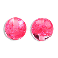 Transparent Resin Beads, Round, Cerise, 12x11.5mm, Hole: 1.6~1.8mm(RESI-N034-01-G02)