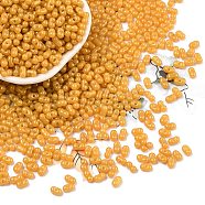 Baking Paint Glass Seed Beads, Peanut, Goldenrod, 6x3.5x3mm, Hole: 1mm, about 4500pcs/pound(SEED-L011-09A-22)