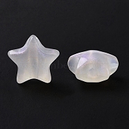 Luminous Acrylic Beads, Glitter Beads, Glow in the Dark, Star, Floral White, 14x15x8mm, Hole: 2mm, about 580pcs/500g(OACR-E010-23G)