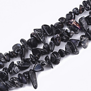 Natural Imperial Jasper Beads Strands, Dyed, Chips, Black, 4~18x4~15x1~10mm, Hole: 1mm, about 88~100pcs/strand, 15.3 inch~15.7 inch(G-S355-06A)