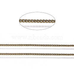 Brass Twisted Chains, Curb Chains, Diamond Cut, Unwelded, Faceted, Oval, Lead Free & Nickel Free & Cadmium Free, Antique Bronze, 1.5x1x0.35mm, about 6.56 Feet(2m)/roll(X-CHC-S109-AB-NF)
