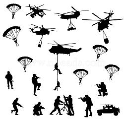 PVC Wall Stickers, for Home Living Room Bedroom Decoration, Black, Plane Pattern, 800x350mm(DIY-WH0377-157)