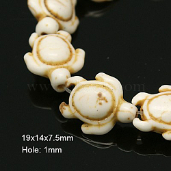 Synthetic Magnesite Beads, Dyed, Tortoise, Seashell Color, 19x14x7.5mm, hole: 1mm,  15.2 inch, 23pcs/strand(X-TURQ-E007-13)