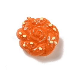 Opaque Resin Imitation Food Decoden Cabochons, Bread, Orange, 22x9mm(CRES-A058-02B)