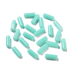 Opaque Acrylic Beads, Two Tone, Column, Pale Turquoise, 13.5x4.7mm, Hole: 1.4mm(OACR-Q196-03I)