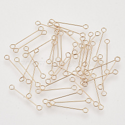 Iron Eye Pins, Cadmium Free & Lead Free, Double Sided Eye Pins, Light Gold, 20x0.4mm, Hole: 1.8mm, Head: 3mm(IFIN-S126-01B-KC)