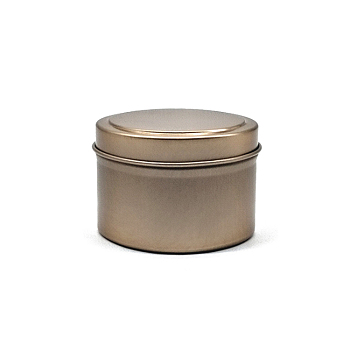 Iron Candle Tins, with Lids, Empty Tin Storage Containers, Rose Gold, 6x4cm