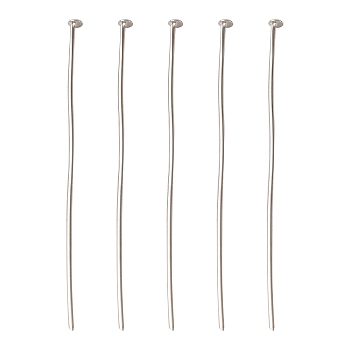 Iron Flat Head Pins, Nickel Free, Platinum, 50x0.75~0.8mm