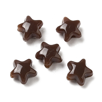 Opaque Acrylic Beads, Star, Coconut Brown, 11x11.5x7mm, Hole: 2mm,  about 1245pcs/500g