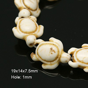 Synthetic Magnesite Beads, Dyed, Tortoise, Seashell Color, 19x14x7.5mm, hole: 1mm,  15.2 inch, 23pcs/strand
