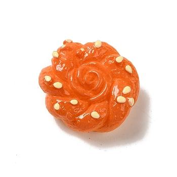 Opaque Resin Imitation Food Decoden Cabochons, Bread, Orange, 22x9mm