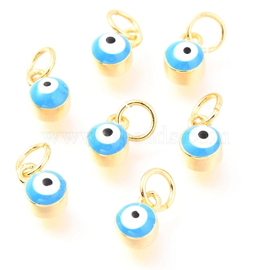 Real 18K Gold Plated Blue Column Brass Charms