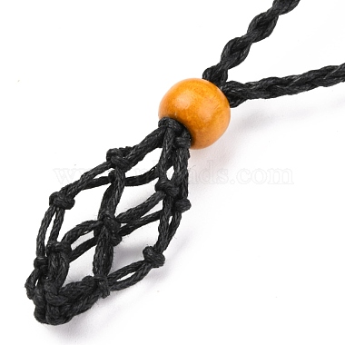 Fabricación de collar de bolsa de macramé de cordón encerado trenzado ajustable(NJEW-I243-A06)-3