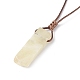Natural Citrine Nugget Pendant Necklace with Waxed Cord for Women(NJEW-F306-01F)-3