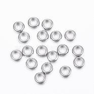 304 Stainless Steel Spacer Beads, Ring, Stainless Steel Color, 5x1.5mm, Hole: 3mm(STAS-H376-38)