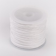 White Cotton Waxed Cord String Cord, 1mm, about 27.34 yards(25m)/roll(X-YC-D002-06)