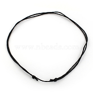 Waxed Cotton Cord Necklace Making, Adjustable Length, Black, 18.9 inch~38.5 inch(NJEW-R186-03)