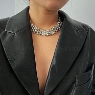 Iron Choker Necklaces, Jewely for Women, Platinum, 13.27x0.93 inch(33.7x2.35cm)(NJEW-K261-12P)