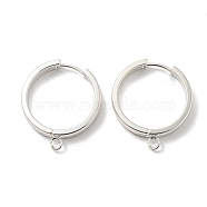201 Stainless Steel Huggie Hoop Earrings Findings, with Vertical Loop, with 316 Surgical Stainless Steel Earring Pins, Ring, Silver, 24x4mm, Hole: 2.7mm, Pin: 1mm(STAS-A167-01W-S)