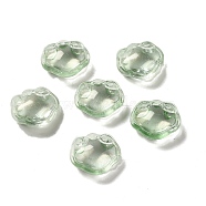 Transparent Glass Beads, Lock, Light Green, 14x16x7mm, Hole: 1.2mm(GLAA-D025-08D)
