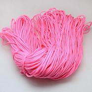 7 Inner Cores Polyester & Spandex Cord Ropes, Solid Color, for Rope Bracelets Making, Hot Pink, 4~5mm, about 109.36 yards(100m)/bundle, 420~500g/bundle(RCP-R006-163)