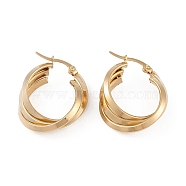 PVD Vacuum Plating 201 Stainless Steel Hoop Earrings, with 304 Stainless Steel Pin, Golden, 30.5x9mm(EJEW-I309-71G-02)