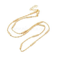 Rack Plating Brass Column Ball Chain Necklace for Women, Lead Free & Cadmium Free, Real 18K Gold Plated, 17.95 inch(45.6cm)(NJEW-F311-04G)