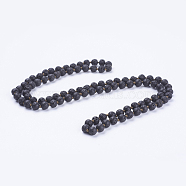 Natural Lava Rock Beaded Necklaces, Round, 60''(152.4cm)(NJEW-P202-60-A18)