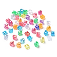 Electroplate Acrylic Beads, Square, Mixed Color, 7.5x7.5x7.5mm, Hole: 2.7mm(OACR-Z003-01B)