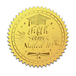 Self Adhesive Gold Foil Embossed Stickers, Medal Decoration Sticker, Word, 5x5cm(DIY-WH0211-356)