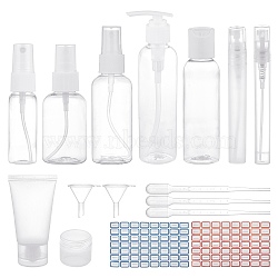 DIY Cosmetics Storage Containers Kits, with Plastic Spray Bottle & Cosmetics Cream Jar & Funnel Hopper & Dropper & Refillable Bottles and Label Paster, Clear, 275x170mm(DIY-BC0011-16)