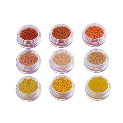 1 Pound 9 Mixed Color 12/0 Grade A Glass Seed Beads, Yellow, 2x1.5mm, Hole: 0.9mm, about 50g/bag(DIY-X0272-2mm-03)