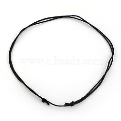 Waxed Cotton Cord Necklace Making, Adjustable Length, Black, 15.20 inch(38.6cm), thick: 1.5mm(NJEW-R186-03)