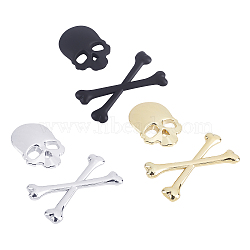 Zinc Alloy Car Stickers, DIY Car Decorations, Skeleton, Pirate Skull, Mixed Color, 43~56.5x41.5~84x5~7mm, 3 colors, 1pc/color, 3pcs/set(DIY-FH0001-005)