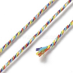 Polyester Twisted Cord, Round, for DIY Jewelry Making, Colorful, 1.2mm, about 38.28 Yards(35m)/Roll(OCOR-G015-01B-35)