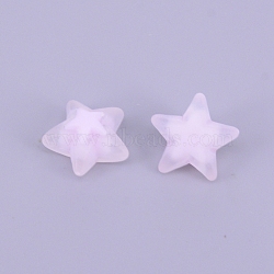 Transparent Acrylic Beads, Frosted, DIY Accessories, Clear, Star, Lavender, 16x16.5x9.5mm, Hole: 2.5mm(FACR-CJC0001-02B)
