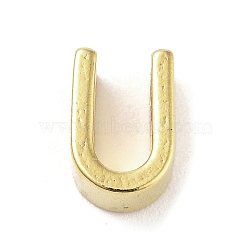 304 Stainless Steel Pendants, Real 24K Gold Plated, Letter U, 8x5.5x4mm, Hole: 1.6mm(STAS-S137-01G-U)